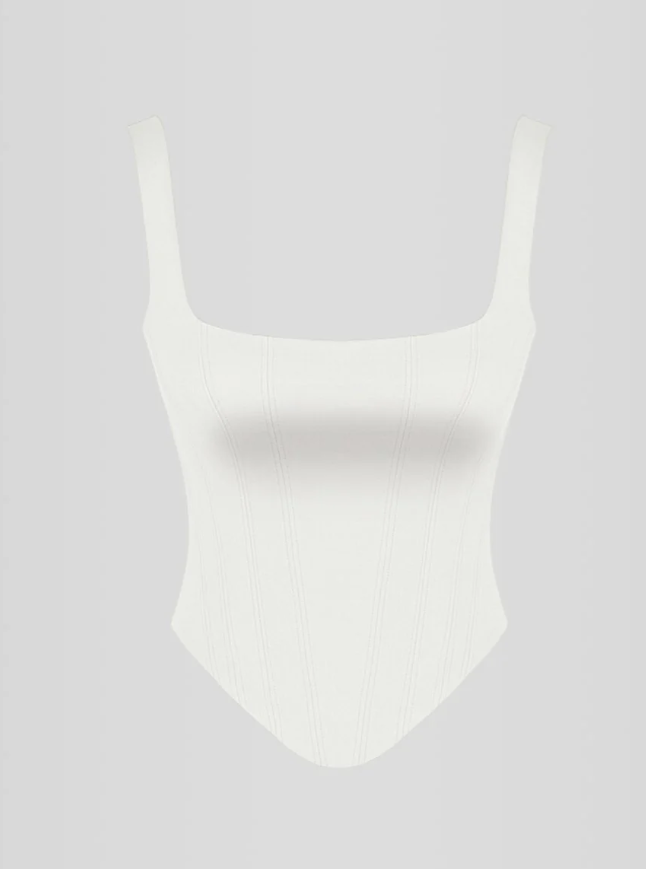 Imagem do Corset Modelador Mimosa confeccionado em cetim duchese preto, com decote quadrado, estrutura marcada e forro interno para suporte. Realça a cintura com elegância e é perfeito para festas, jantares e ocasiões sofisticadas.