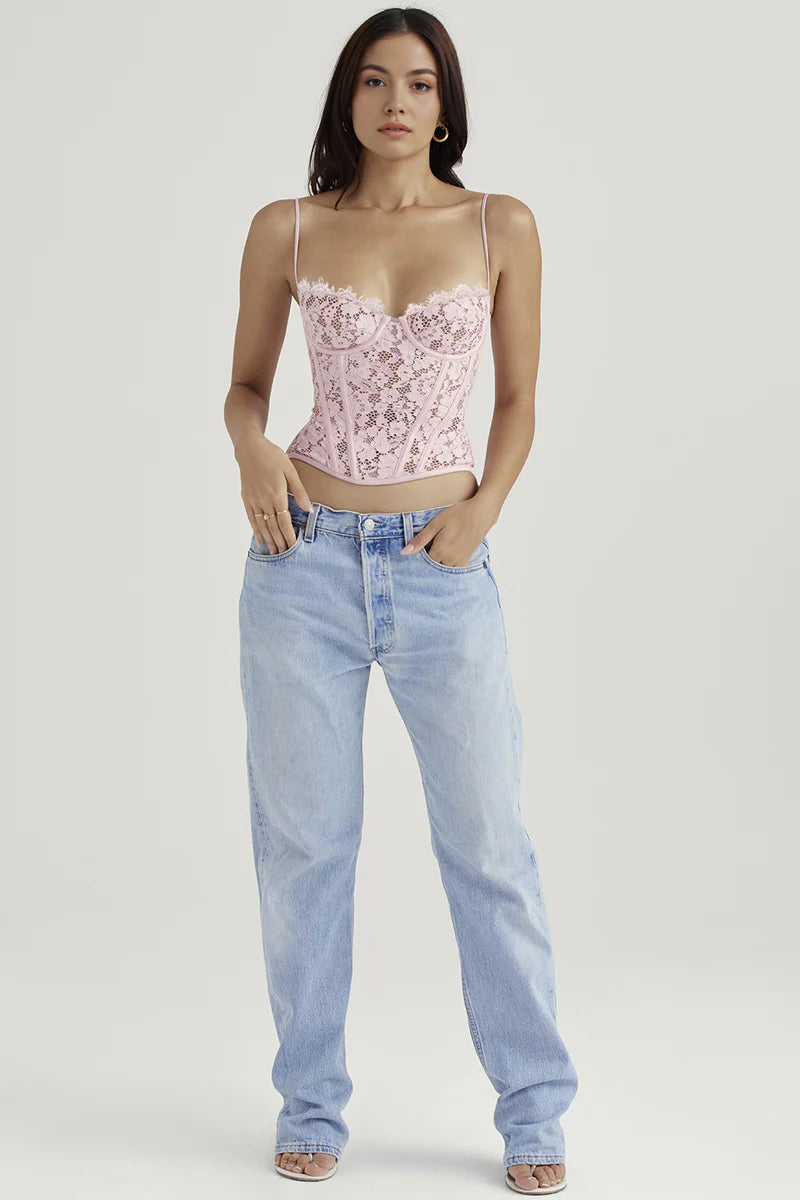 Corset Renda Frangelico em tecido com decote suave, estrutura estilo clássico e caimento cropped. Ideal para festas e baladas. Disponível do P ao G. Destaque sensual para compor looks sofisticados e modernos.
